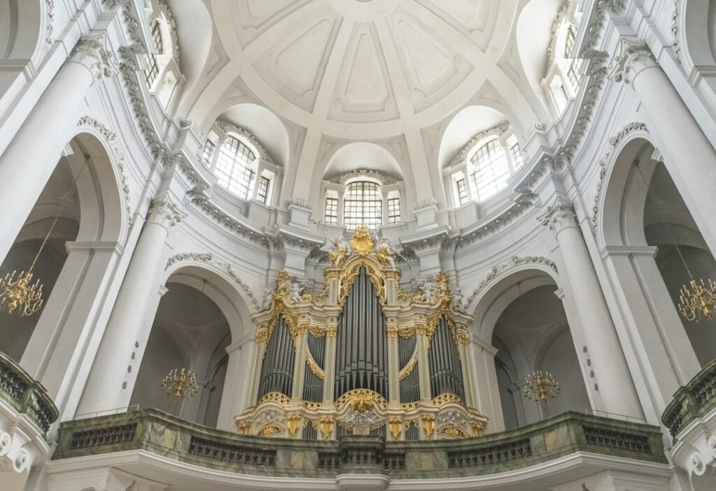 Historic church architecture showing the nave, apse or bell-tower tradition