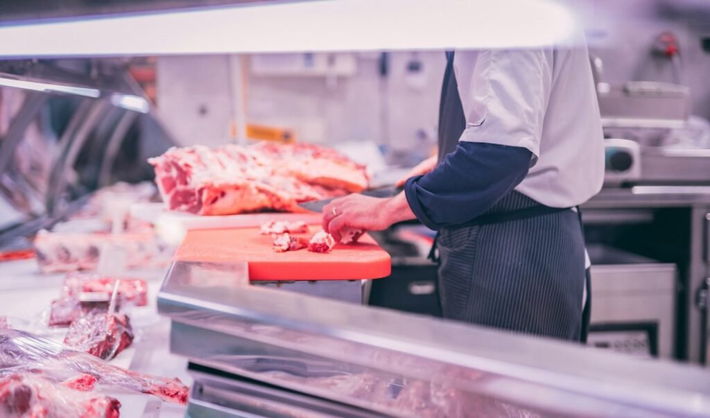 Meat prepared or sold within a religious dietary-law context such as halal or kosher practice