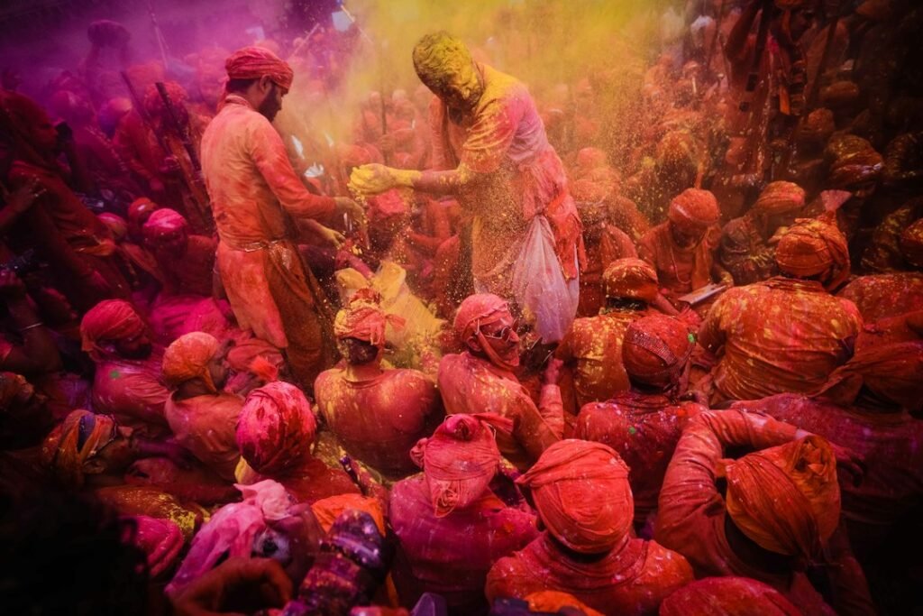 Colored ritual powders used in an Indian ceremonial setting, illustrating the symbolic meanings attached to colour