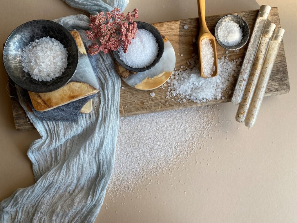 Salt used as a material object in a ritual or traditional purification setting
