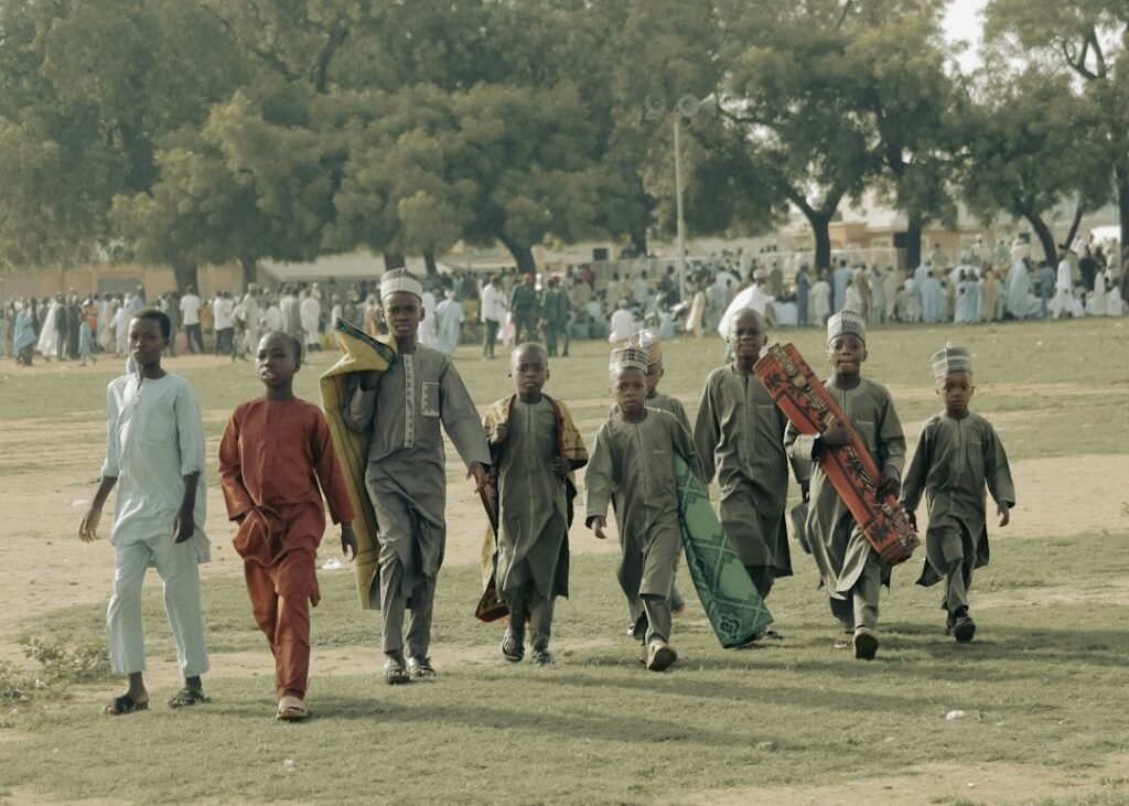 A community ceremony marking transition into a new adult social status