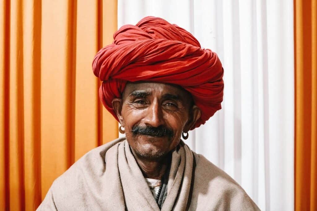 A woman wearing traditional Indian clothing and jewelry