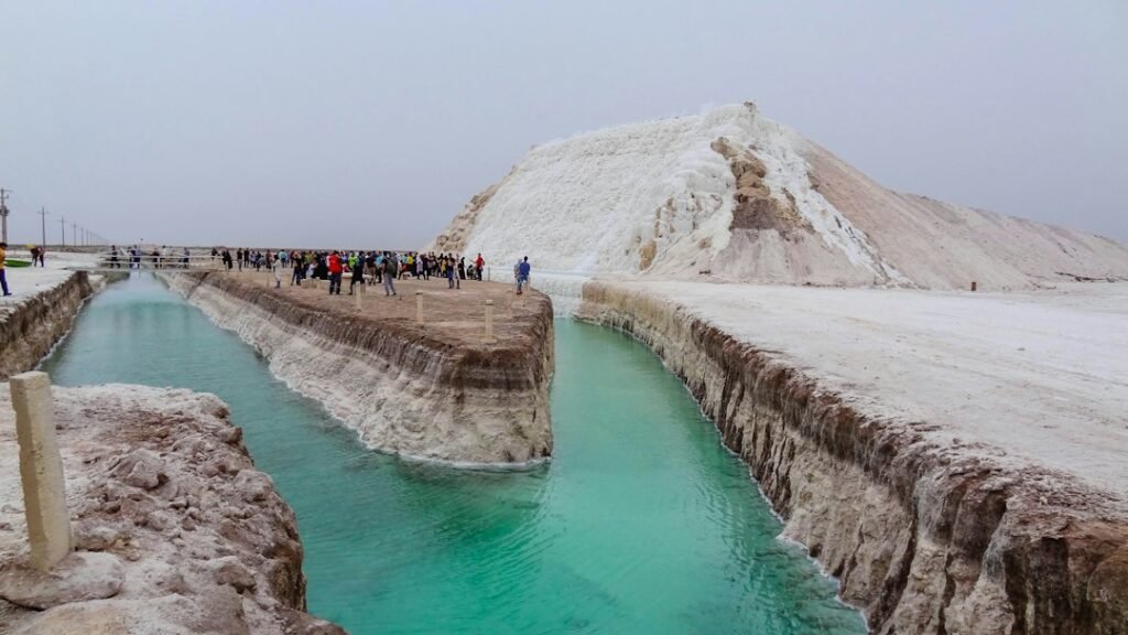 Traditional qanat or underground water-channel infrastructure used to move water through arid landscapes